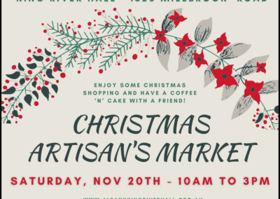 Christmas Artisan’s Market Saturday 20th November 2021